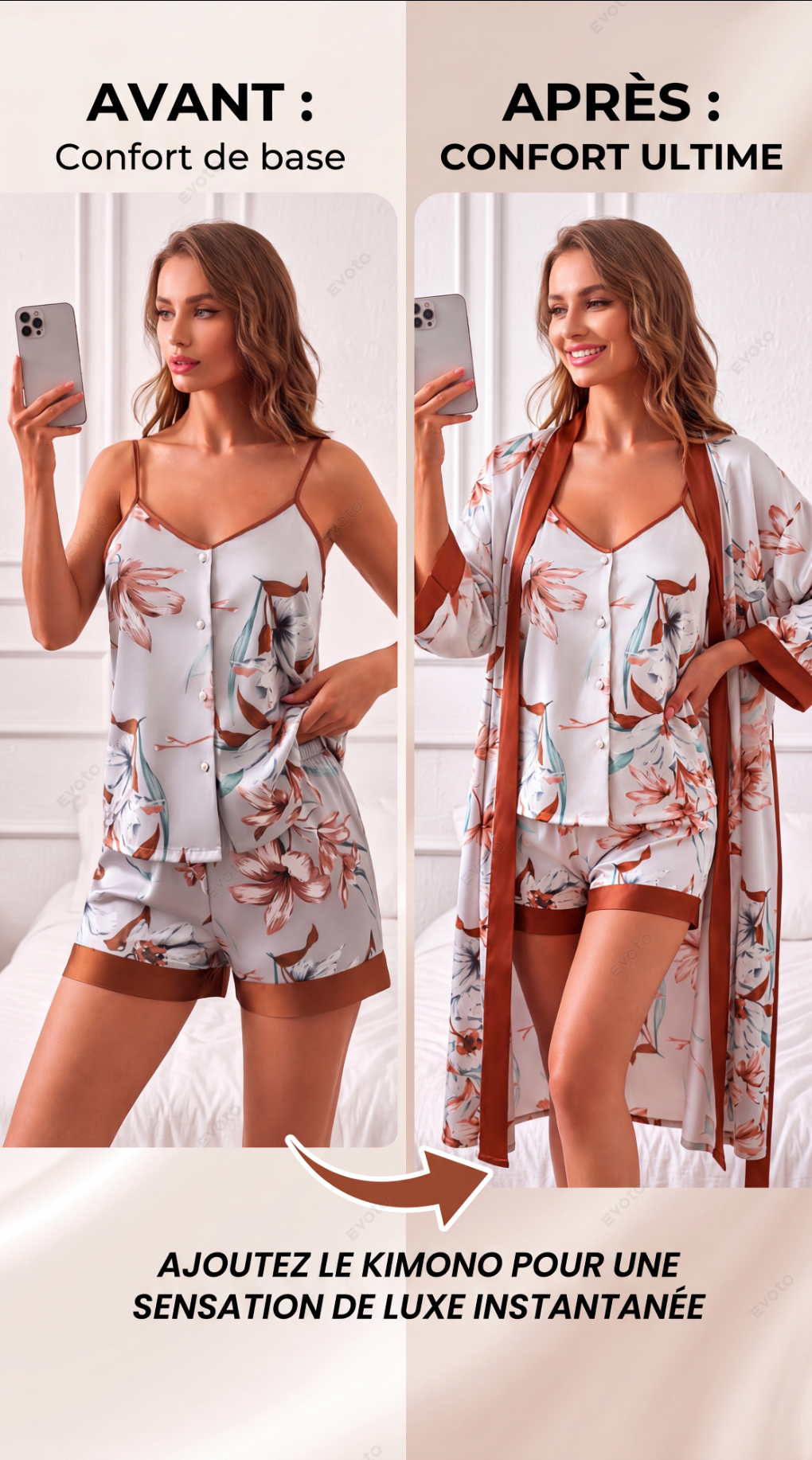 L'ensemble Ambre Trio en Satin Floral