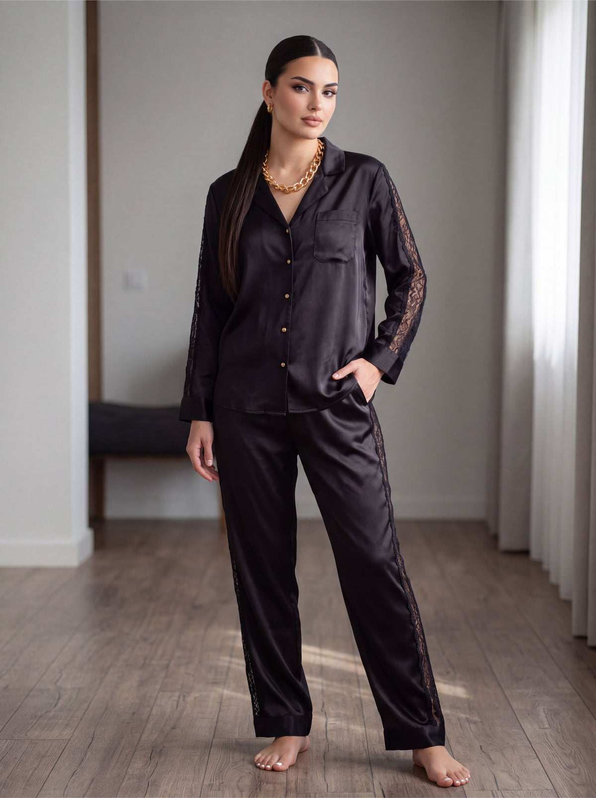 Pyjama nuit de soie