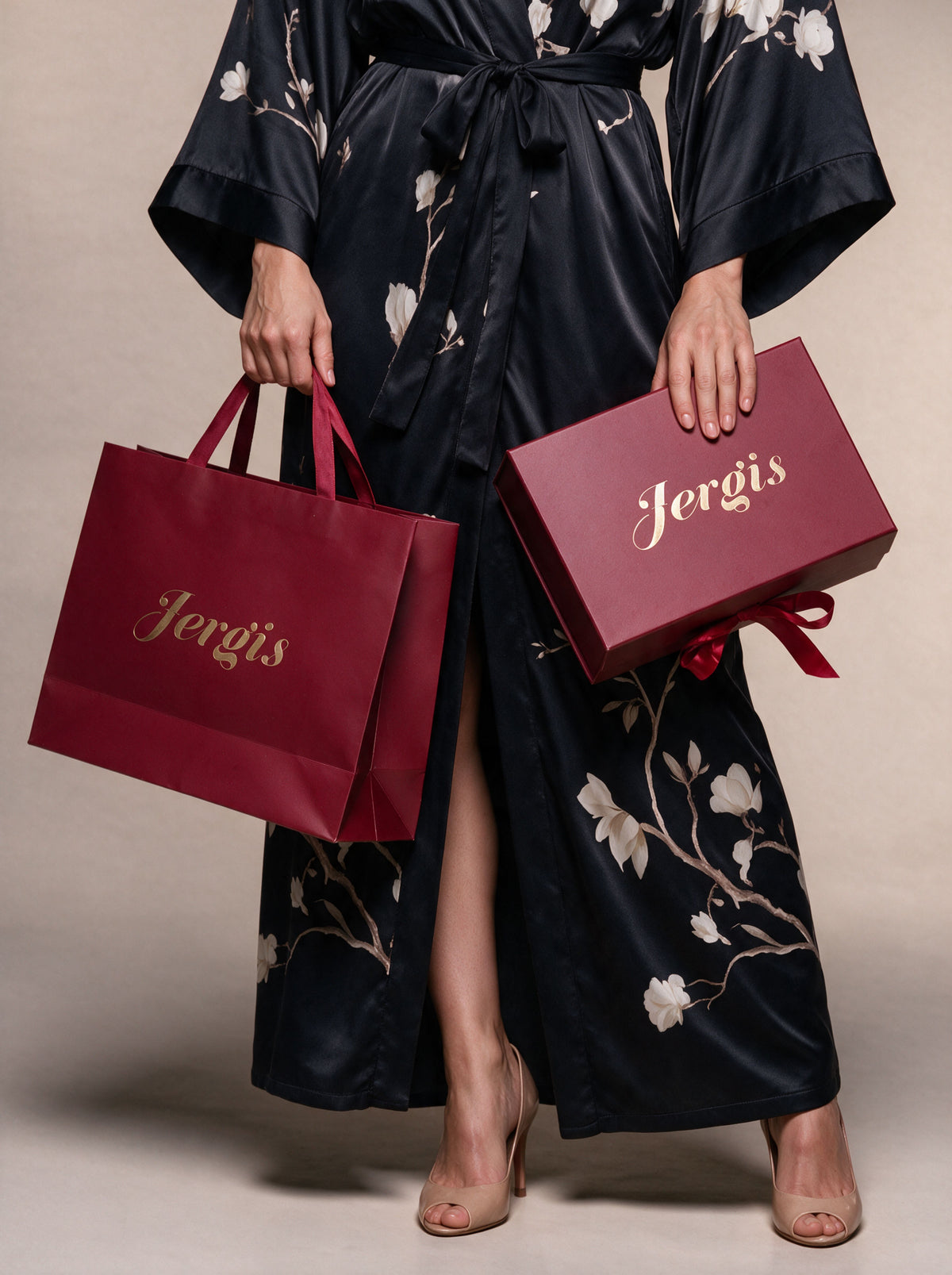 Peignoir Kimono Midi Croisé Imprimé fleuri