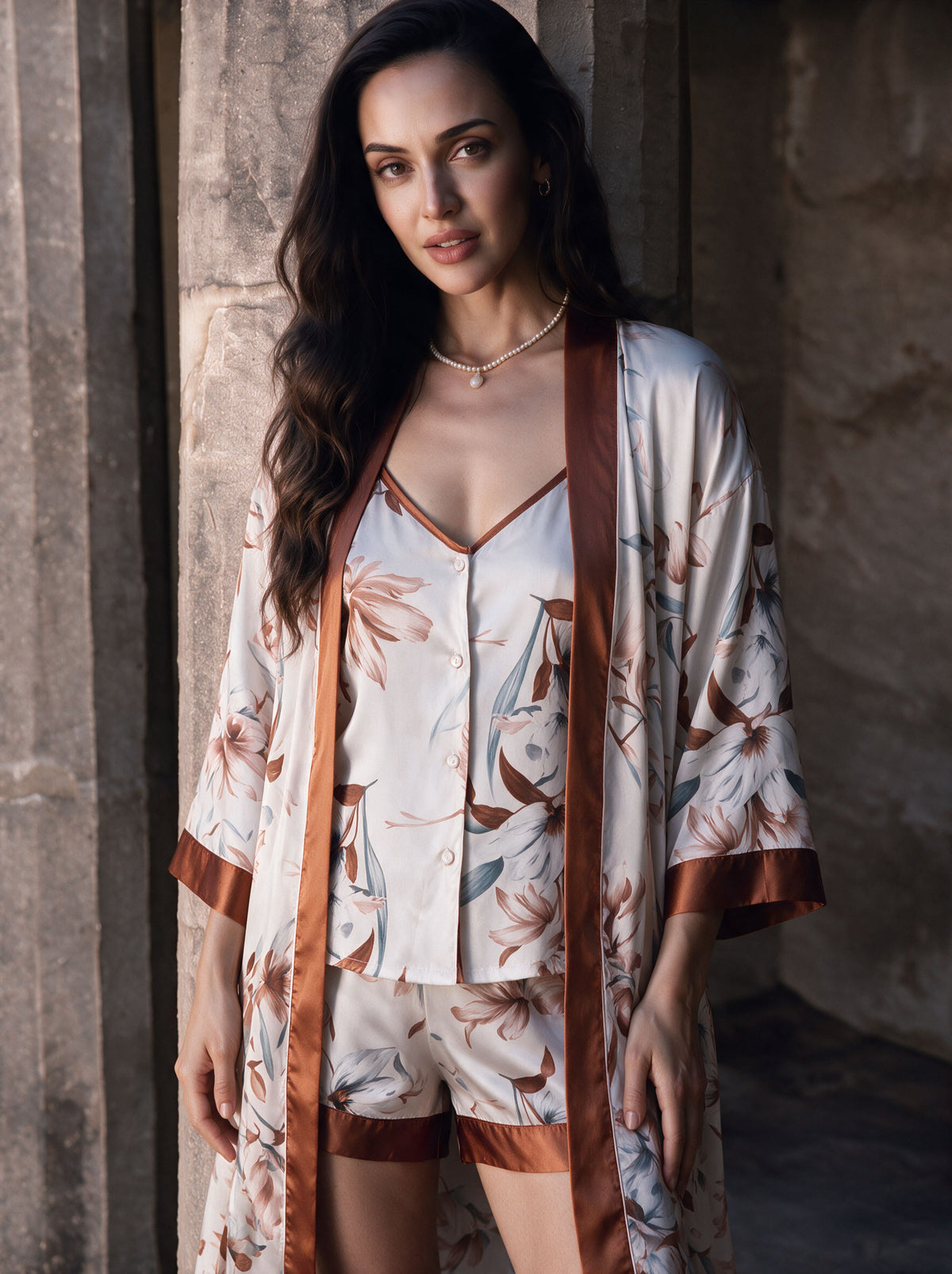 L'ensemble Ambre Trio en Satin Floral
