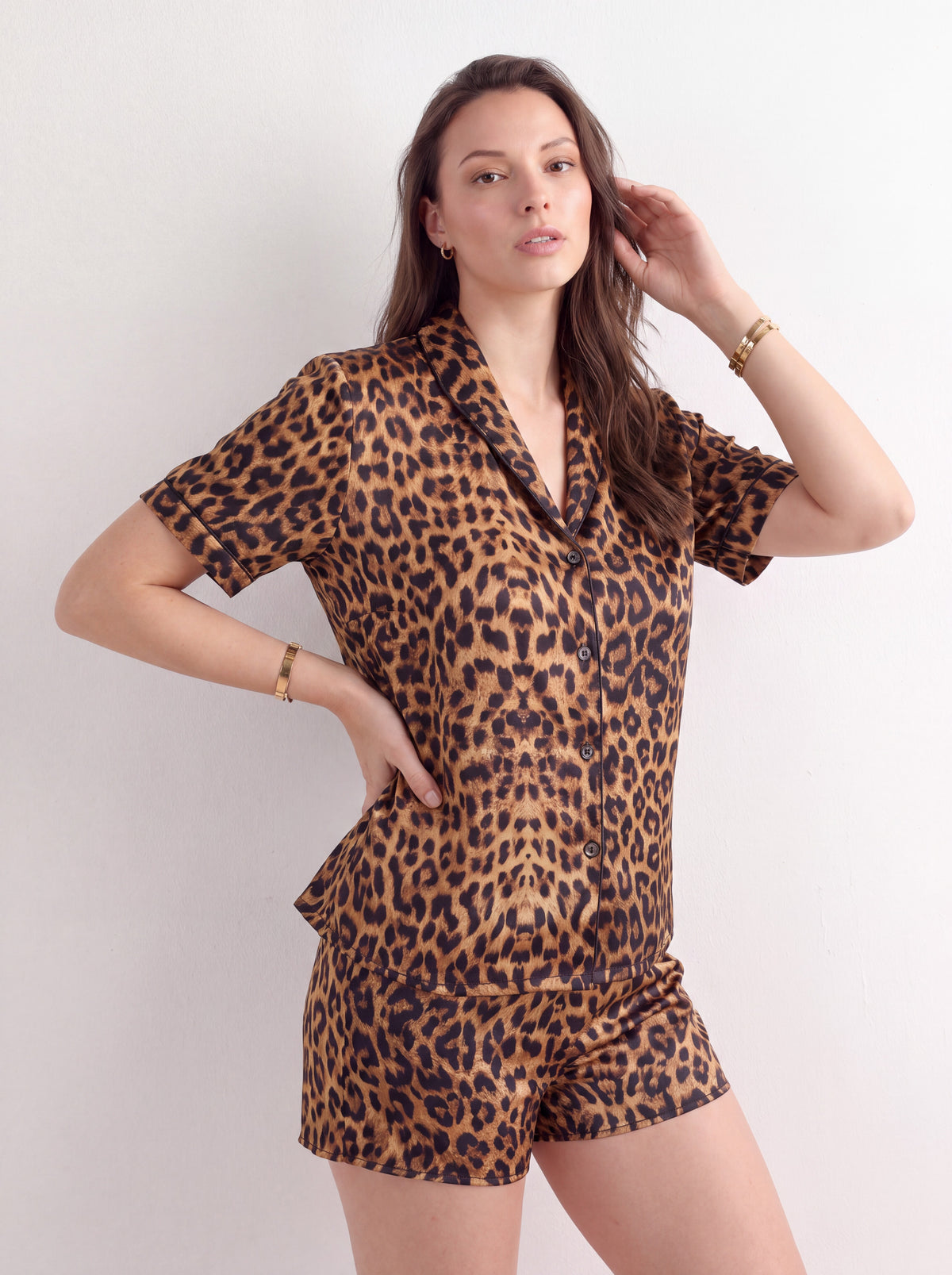 Pyjama léopard finition satin